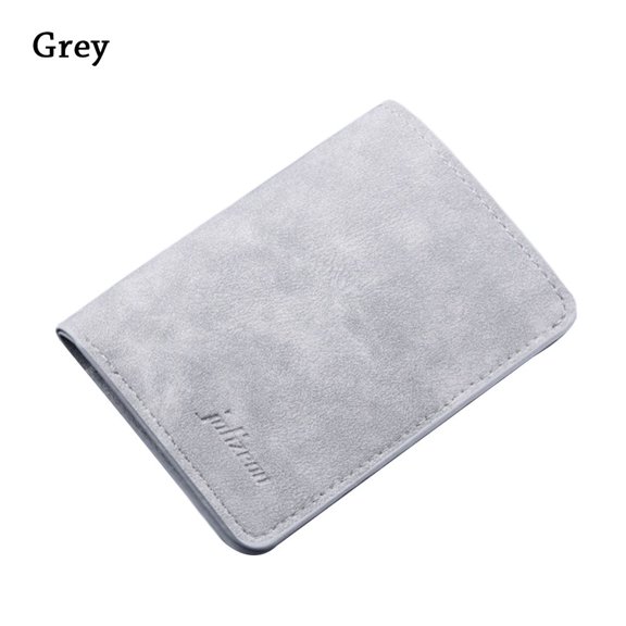 Short Mini Thin Money Pouch Card Holder Men Wallet Coin Bag Purse GREY