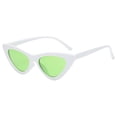 thumbnail image 2 of Gafas de sol para mujer, estilo retro vintage, protección UV400. Blanco fram Lentes verdes, 2 of 9