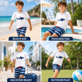 thumbnail image 3 of Big Chill Boys' Rash Guard Set - UPF 50+ Short Sleeve Swim Shirt and Bathing Suit Trunks - Swimwear Set for Boys (4-14), 3 of 6