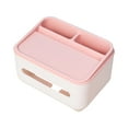 thumbnail image 2 of COFEST Multi-Color Acrylonitrile Butadiene Styrene Tissue Box Set with Super-Adhesive Wall-Mount, Multi-Compartment Desktop Organizer for Towel and Small Items, Ideal for Bathroom, Bedroom Pink, 2 of 8