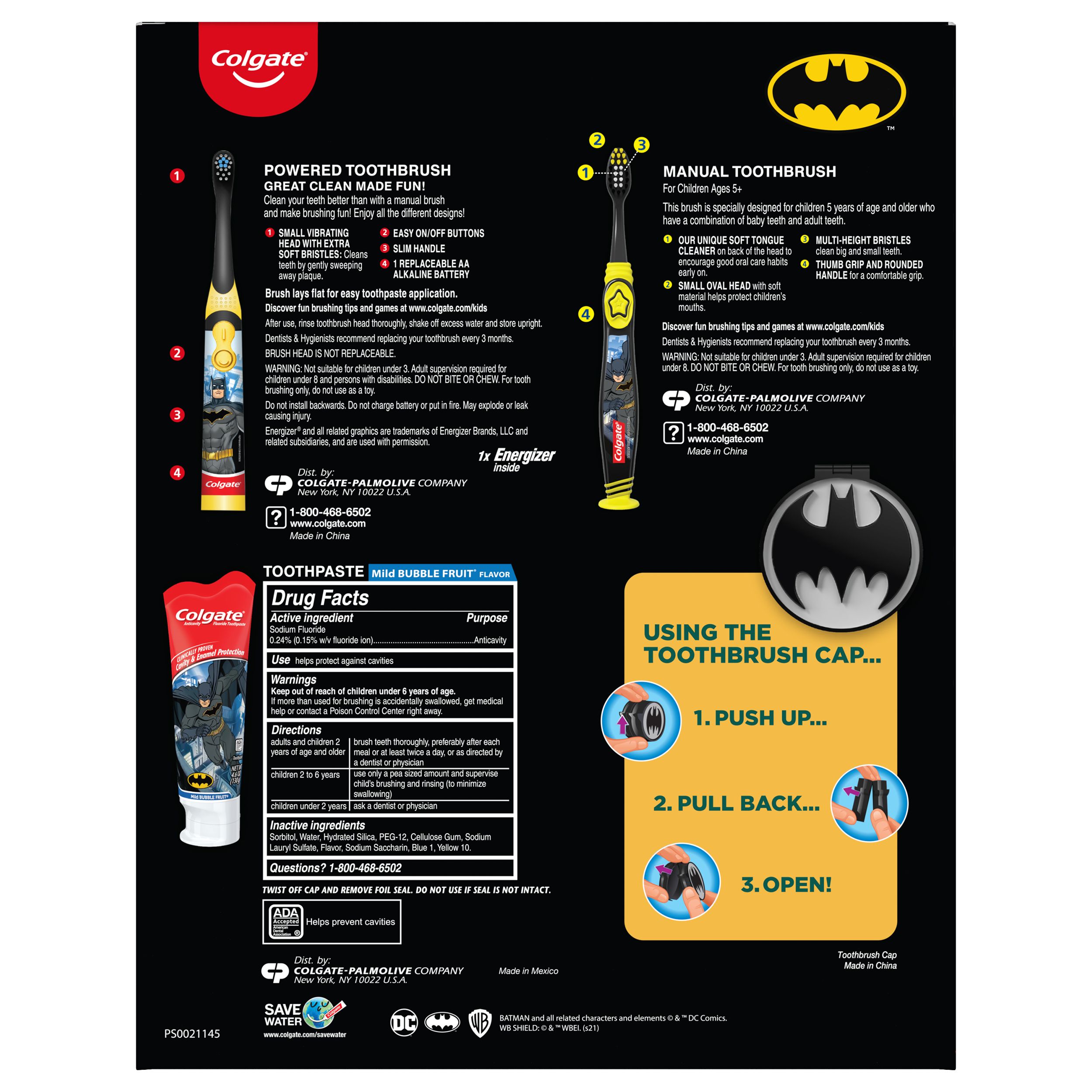 Colgate Kids Toothbrush Set with Toothpaste, Batman Gift Pack - image 3 of 5