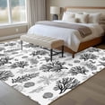 thumbnail image 4 of Black Coastal Area Rugs 8'x10', Washable Small Throw Rugs for Living Room Patio, Coral Starfish Seaside Summer Beach Indoor Outdoor Rug Non-Slip Low Pile Carpet Runner Reversible Floor Mats, 4 of 8