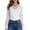 Z01 White, variant on Womens Long Sleeve Shirts Round Neck Pearl Rhinestone Sheer Mesh Crop Top See Through Slim Fit Blouse Clubwear Fall Basic Work Tee Vacation Clothes
