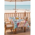 thumbnail image 2 of Outdoor Tablecloth with Umbrella Hole for Patio/Picnic/Party/Camping, Abstract Beach Waterproof Table Cloth Rectangle Table Cover Washable, Summer Colorful Coastal Ocean Sea Wave (60"x 120"), 2 of 8