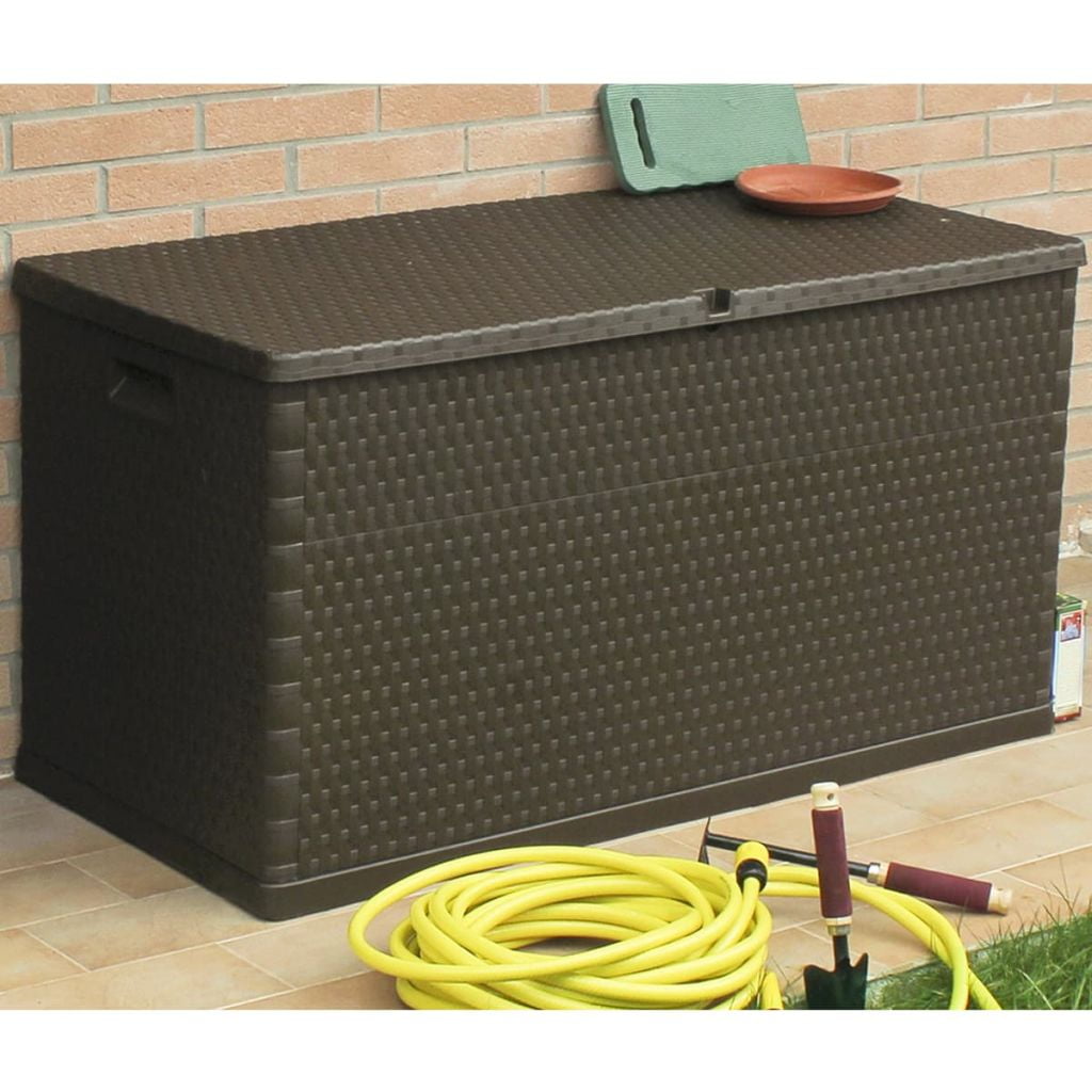 Outdoor Deck Storage Chest, Garden Storage Box, Patio Tool Box-Brown Outdoor Deck Storage Chest, Garden Storage Box, Patio Tool Box-Brown