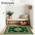 thumbnail image 3 of ODIKA 8'x10' Machine Washable Non-Slip Area Rug, Heritage Jade Ornate Artisan Crafted Timeless Beauty High Traffic Rug with Pad, Green, 576138, 3 of 8