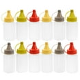 thumbnail image 1 of GAXIRE 12 botellas exprimibles para condimentos, kétchup, salsa picante, líquidos, aceite, mostaza, aderezo para ensaladas, dispensador de plástico transparente, contenedor para aderezos., 1 of 6