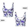 thumbnail image 5 of Fotbe Butterflies Pattern Womens' Sports Bra Longline Wirefree Padded with Medium Support Sports Moisture-Wicking Workou Vest,Tank Top-Medium, 5 of 7