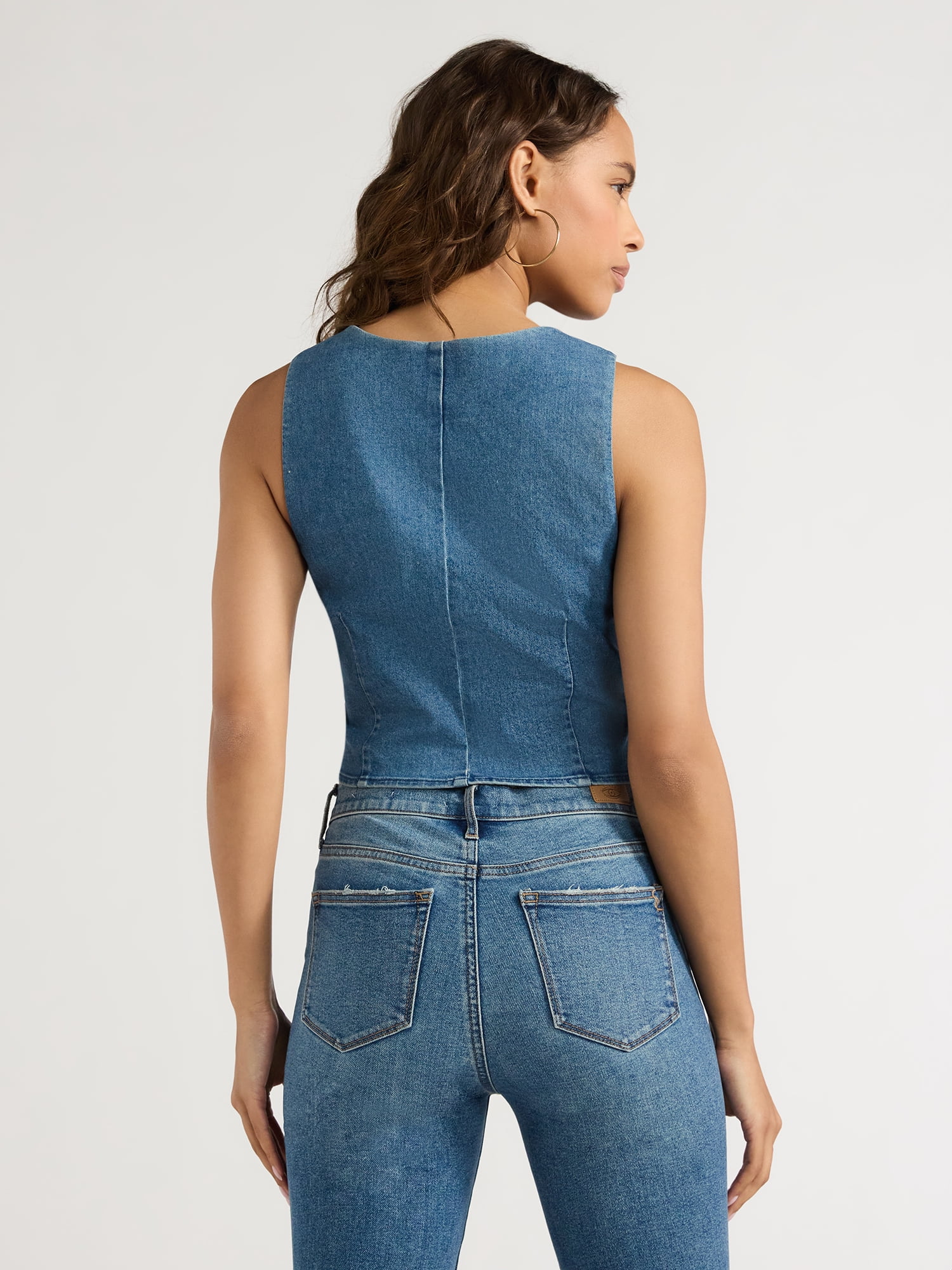 Sofia Jeans Women's Denim Vest, Sizes XS-XXXL