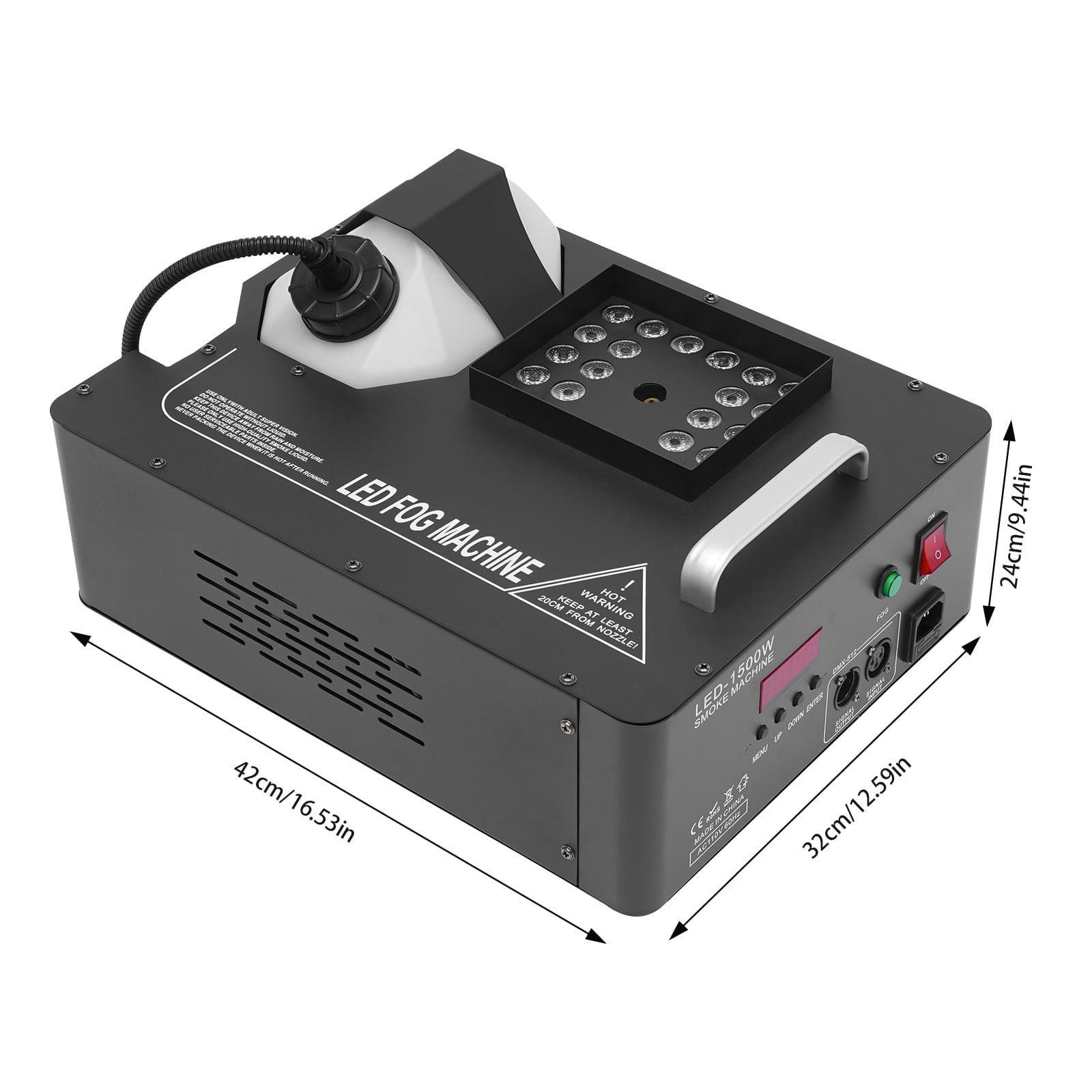 1500W Fog Machine with RGB LED Lights for DJ Parties and Events