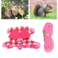thumbnail image 3 of Correa Suave Del Animal Doméstico De La Tela Escocesa Del Rosa Del Sistema De La Correa Del Chaleco, Arnés Del Animal Doméstico, Chinchilla Animal Pequeña Para El Hurón, 3 of 7