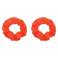 thumbnail image 2 of Motique Accessories Set of 2 Solid Hair Scrunchies for Adult Women and Girls (Neon Orange), 2 of 6