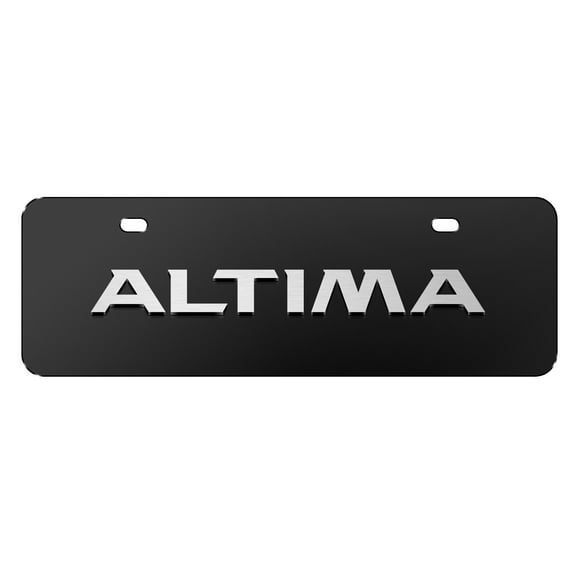 Nissan Altima 3D European Look Half-Size Black Stainless Steel License Plate