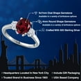 thumbnail image 2 of Gem Stone King 925 Sterling Silver Red Rhodolite Garnet and White Moissanite Engagement Ring for Women | 2.46 Cttw | Oval 9X7MM | Gemstone January Birthstone | Size 6, 2 of 7