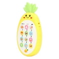 thumbnail image 3 of Mordedor para teléfono móvil de silicona suave con luz y música para bebés, juguete educativo temprano para aprender a tocar el teléfono, color amarillo, 3 of 14