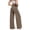 Brown, variant on FINALGANG Women New Trousers Solid Color High Waisted Drawstring Sweatpants Casual Wide Leg Pants With Pockets Design Durable Skin Friendly Fabric For Adult