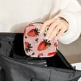 thumbnail image 6 of Sanitary Napkin Storage Bag, Strawberry and Cute Flower on Pink Background Portable Menstrual Pad Bag for Teen Girls Store Panty Liners Tampons Sanitary Pads for Women Ladies, 6 of 6