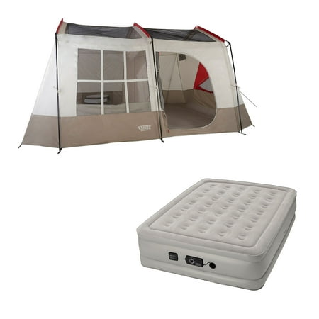 Wenzel Kodiak 9-Person Family Camping Tent w/ Insta-Bed Queen Air Mattress