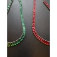 thumbnail image 2 of Red,Blue,Black and Green CZ Tennis Necklace,Cubic Zirconia Choker, Baguette Crystal Necklace, Silver Plated Blue Baguette Adjustable Necklace Valentines Giftlack, 2 of 4