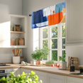 thumbnail image 3 of Modernism Abstract Valances for Windows, 42 x 12in, White Yellow Blue Color Block Rod Pocket Kitchen Valance Curtain Light Filtering Window Treatments for Living Room Bedroom, 1 Panel, 3 of 7