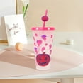 thumbnail image 4 of TidBay 710ML Water Cup with Straws Food-Grade Leak-Proof Lid Magic Color Changing Drop-Resistant Drinking Mug Halloween Gift for Family Friends, 4 of 7