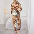thumbnail image 6 of Goofa Dinosaur Baking Delight Printed Women’s 2 Piece Pajama Set Super,Pajamas Women's Long Sleeve Sleepwear Soft Button Down Loungewear Pjs Lounge Set Nightwear-Large, 6 of 9