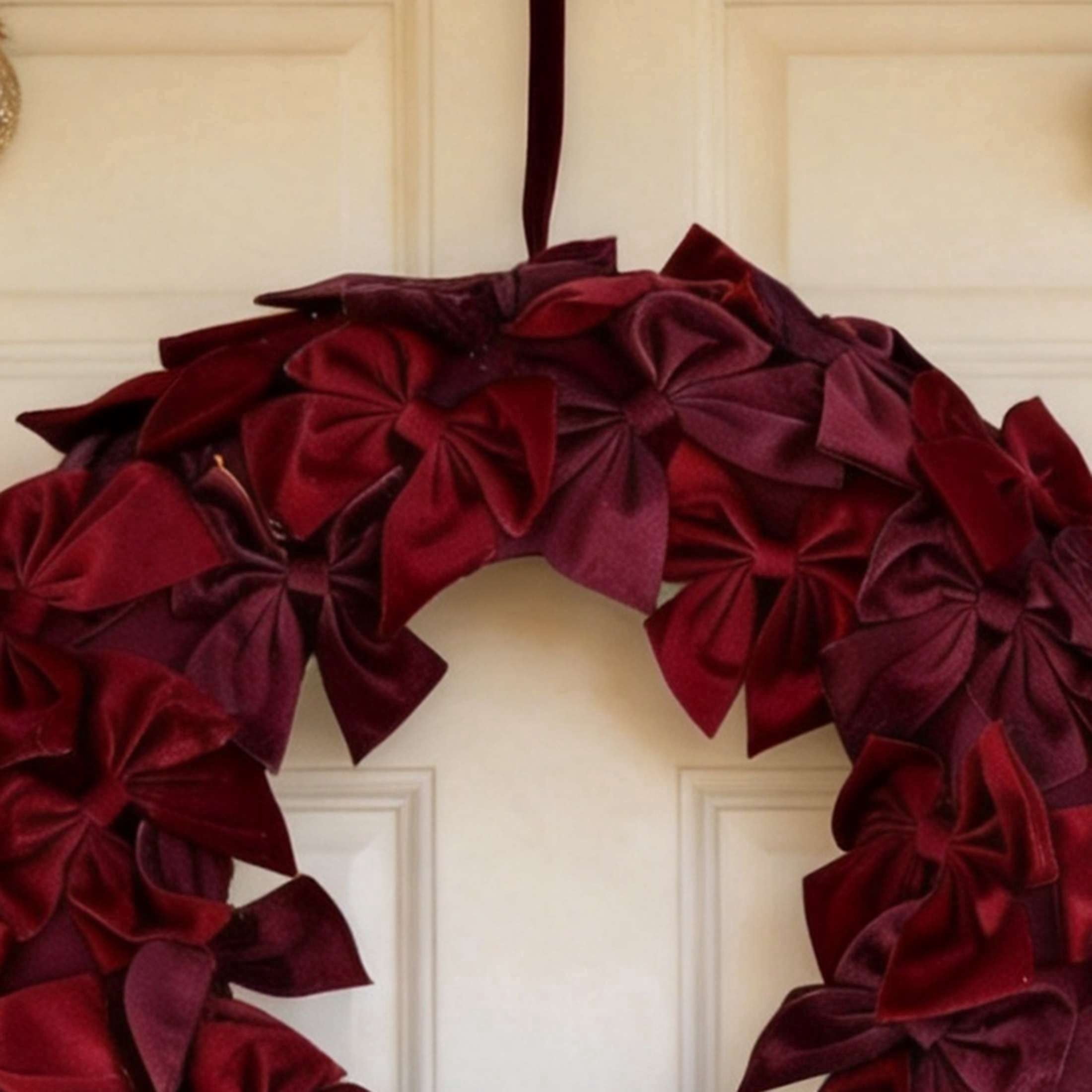 Velvet Bow Christmas Wreath, Red, 24", by Holiday Time