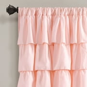 Lush Decor Ruffle 84 x 50 Solid White 3 Rod Pocket Single Window Panel Curtain