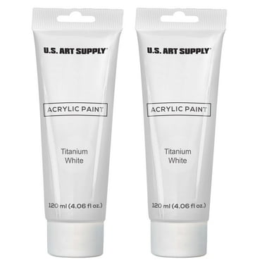 Twin-Pack-U.S. Art Supply 120ml Acrylic Artist Paint Tube White (2-Pack)