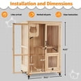 thumbnail image 4 of MCombo Large Wood Cat House Villa, Indoor Outdoor Cat Shelters with Scratching Post, Escape Door CT83, 4 of 7