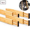 thumbnail image 1 of Utoplike Divisores de cajones Bambú ajustable (31,1-43,8 cm) Organizador de cajones Cocina Con resorte Cocina Cómoda Baño Dormitorio Bebé Cajón Escritorio (paquete de 4) Sistema de organización, 1 of 6