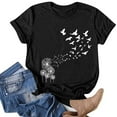 thumbnail image 2 of Pompotops Mode Femmes Été Demi Manches Pull Couleur Unie Casual Chemisier Tops, 2 of 5