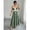 Green, variant on Womens Sage Green Boho V-Neck Tiered Maxi Dress With Lace Tassel Detail