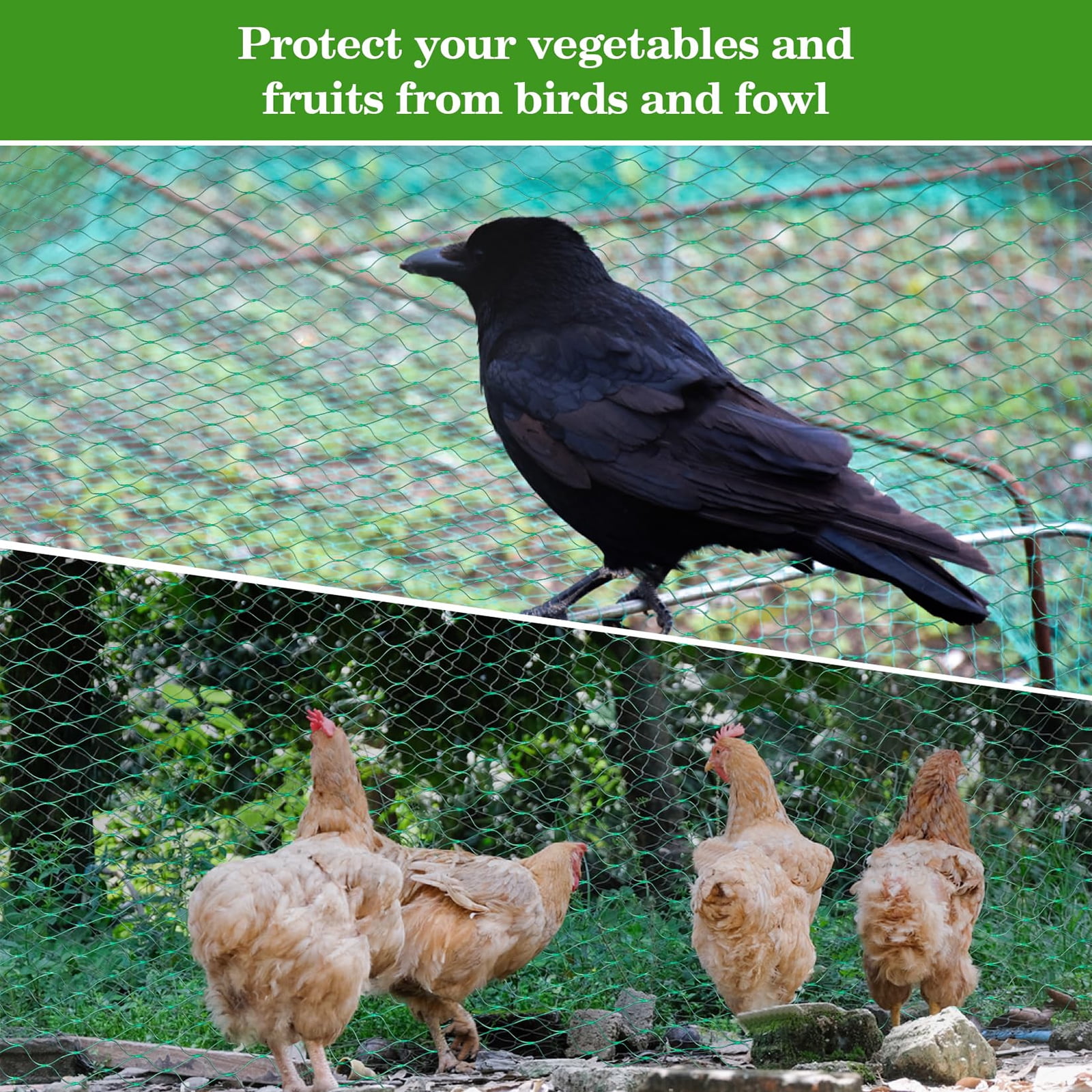 Bird Netting for Garden-Garden Netting Mesh for Garden Protection Bird Fence Plant Netting Chicken Coop Deer Squirrels Poultry Protect Fruit Trees Vegetable