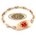 thumbnail image 1 of MedicEngraved Rose Gold Stainless Steel Custom Medical Alert Bracelet - 6mm Infinity Link, 1 of 7