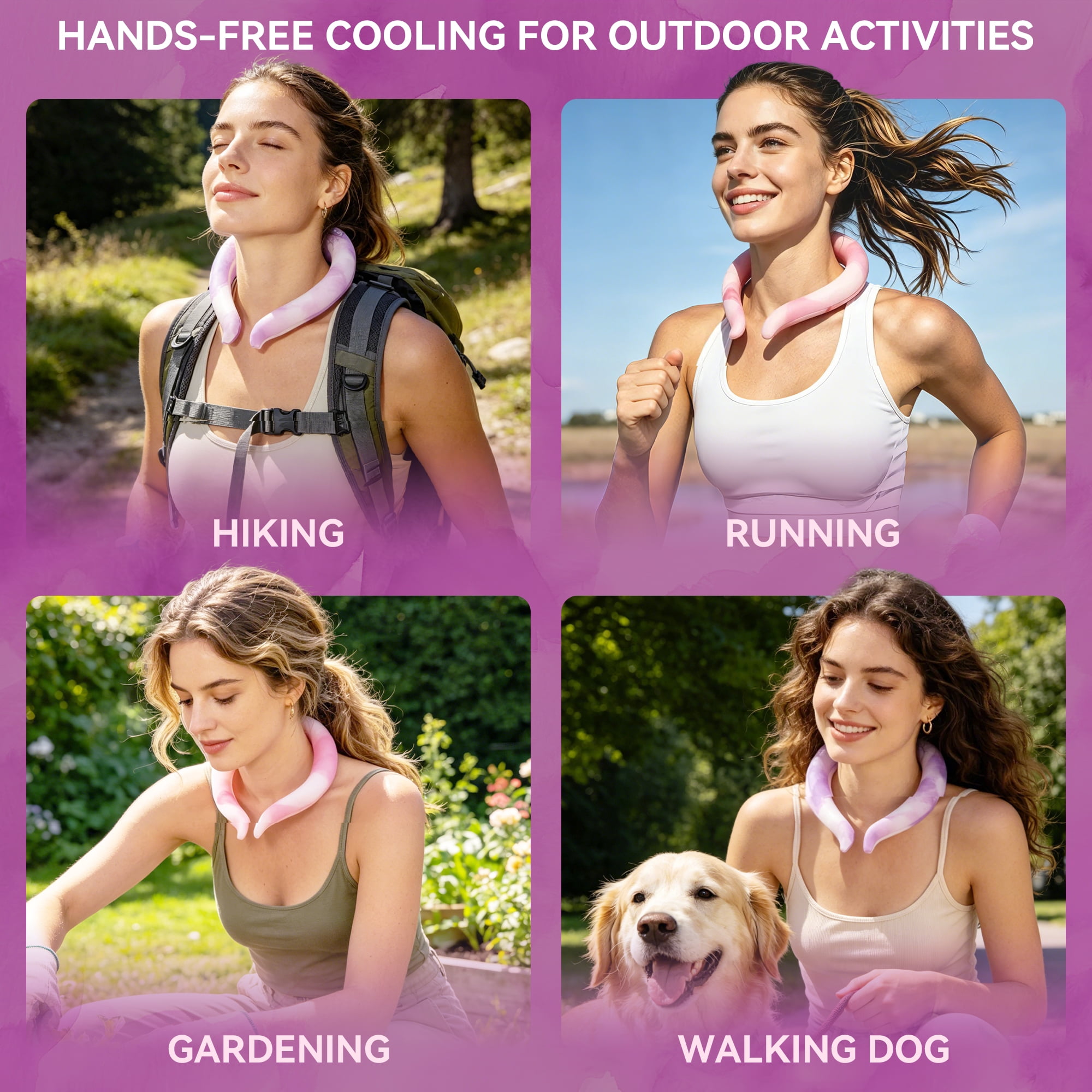 Neck Cooling Set with 2 PCM Cooling Wraps, Insulated Carry Bag and Reusable Ice Pack, Wearable Cooling Solution for Outdoor Activities