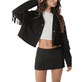 thumbnail image 1 of Vestes à Franges pour Femmes Automne 2025 Mode Frange Moto Courte, 1 of 10