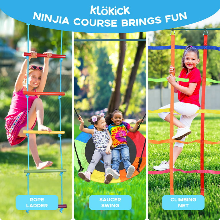  Ninja Warrior Obstacle Course Swing Bar Attachment, Outdoor  Playground Accessories for Kids, Jungle Gym Line Training Equipment,  Playground Trapeze Swing Set for Ultimate Fun : Toys & Games