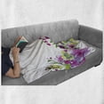 thumbnail image 6 of Watercolor Flower Soft Flannel Fleece Throw Blanket, Hybrid Garden Floret Composition Heathers and Stocks Abstract Art, Cozy Plush for Indoor and Outdoor Use, 70" x 90", Pink Green, by Ambesonne, 6 of 6
