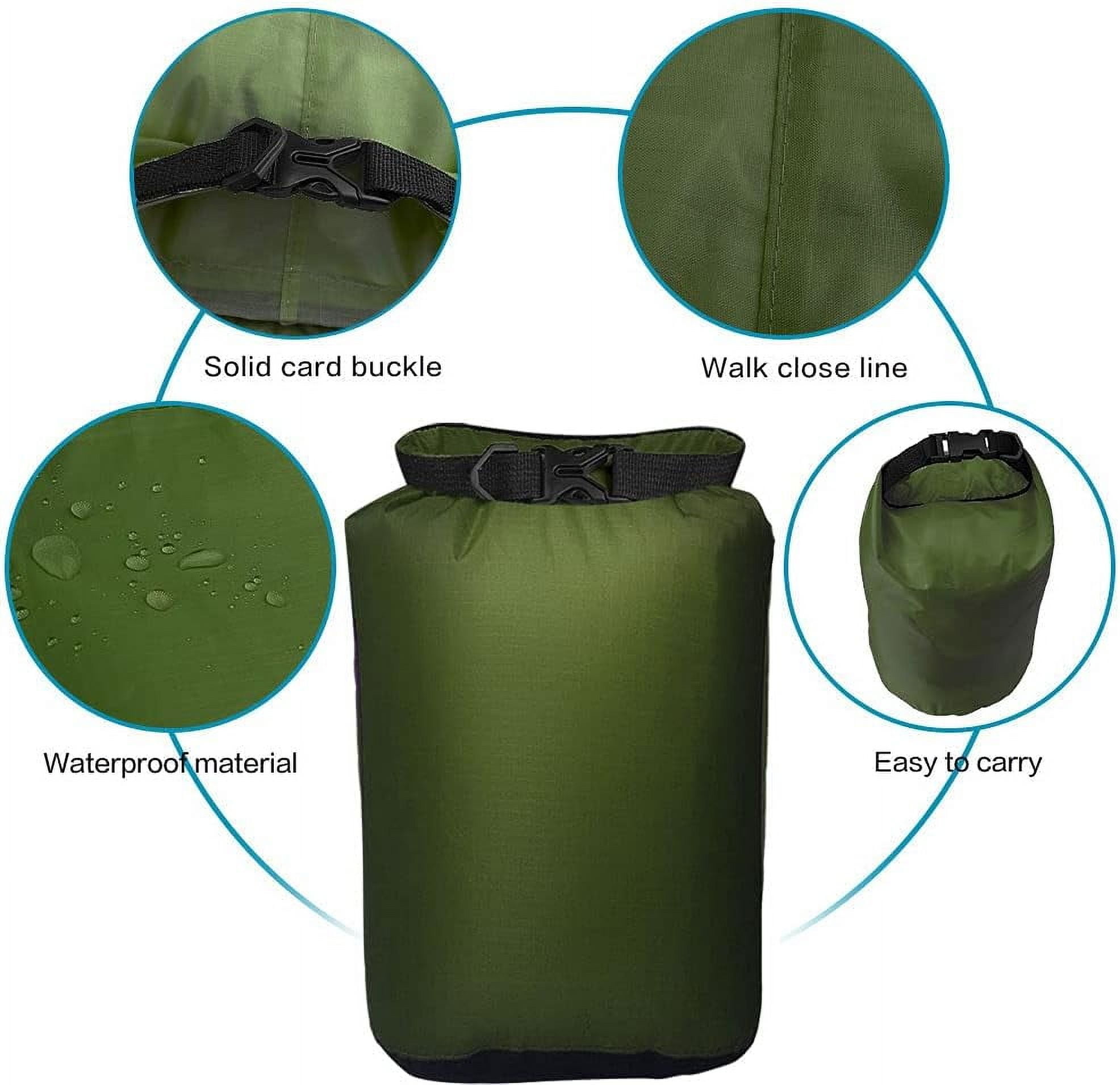 5 Pack Waterproof Dry Sacks, Lightweight Outdoor Bags 20L /12L / 10L/ 6L/ 3.5L Ultimate for Kayaking Camping Rafting Boating