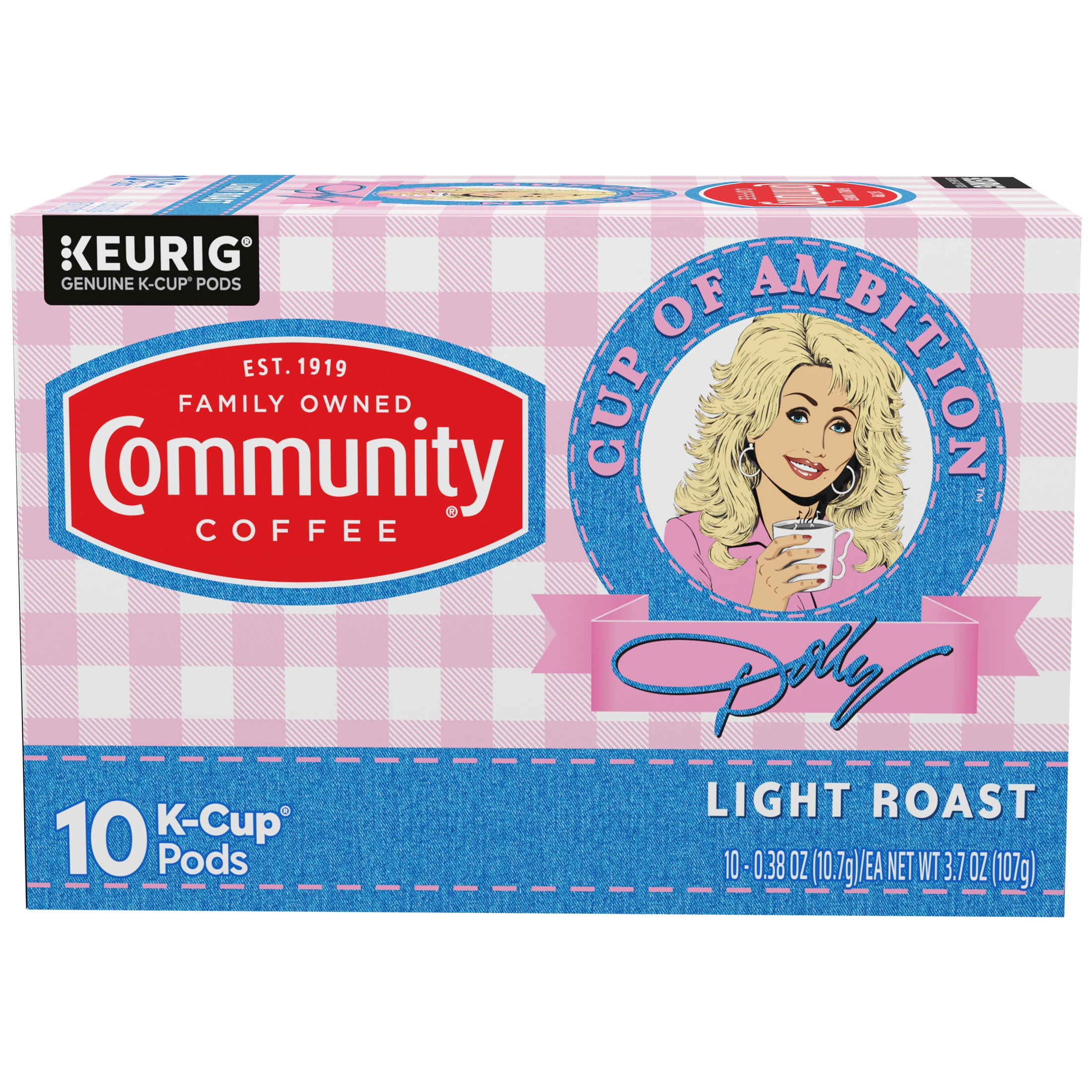 Dolly Parton’s Cup of Ambition™ with Community Coffee® Light Roast Coffee Single-Serve Cups 10 Count Box