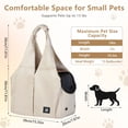 thumbnail image 4 of Dog Purse Carrier for Small Dogs, Cats, and Puppies– Soft-Sided Travel Pet Tote Bag with 4 Large Pockets, Fits Pets up to 15 lbs, Foldable for Travel, Outdoor (Beige), 4 of 7