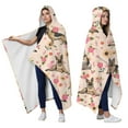 thumbnail image 2 of Wearable Blanket,Shepherd Dog and Flower Floral Hooded Wearable Flannel Blanket for Adults & Teens,Winter Poncho Shawl Wrap Cape Cozy Anti-Pill,50"x60", 2 of 5