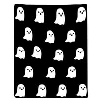 Halloween Themed Throw Blanket (70*100cm) - Seasonal Decor for Bedroom, Couch, Sofa, and Autumn Comfort with Spooky Design - White
