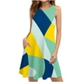 thumbnail image 2 of BUIgtTklOP Summer Dresses For Women 2023,Summer Dresses for Women Beach Floral Tshirt Sundress Casual Pockets Boho Tank Dress Mint Green L, 2 of 5