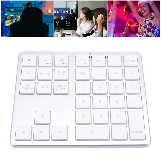 Teclados Numéricos Inalámbricos, Teclado Numérico Recargable Portátil de 35 Teclas, Teclado Numérico Universal de Modo Dual Apto para Ordenador Portátil, PC, Espitorio Espitorado