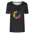 thumbnail image 3 of Tops Cortos para Mujeres Día de la Independencia Patriótica Impreso Cuello Redondo, Camiseta de Manga Corta Casual para la Primavera, Verano Y Fiesta, 3 of 4