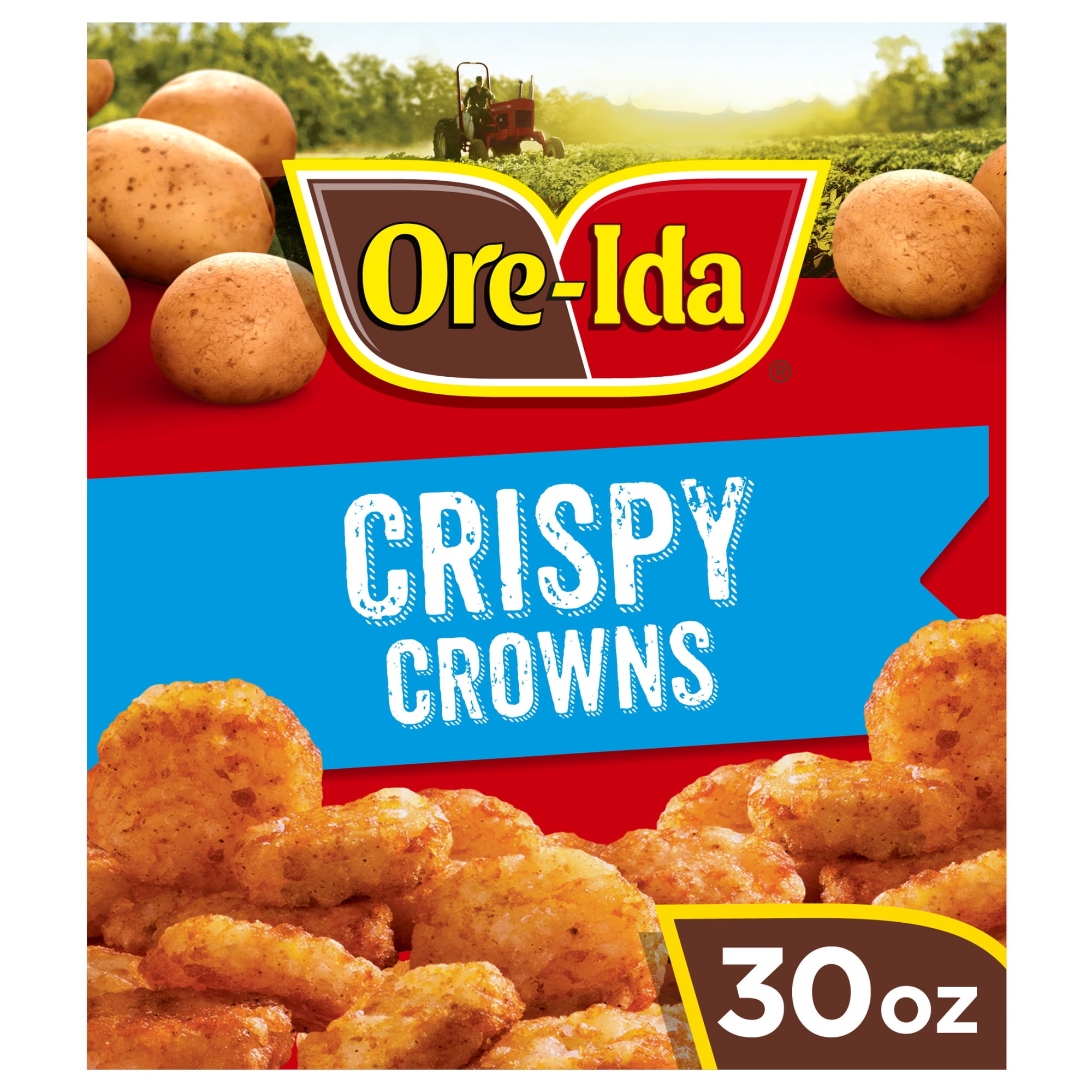 Ore-Ida Crispy Crowns Seasoned Shredded Frozen Potatoes, 1 Bag, for Easy Snacks and Dinner Sides, Gluten-Free, 30 oz