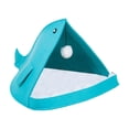 thumbnail image 4 of Cama cueva de fieltro para gatos, cama ligera para gatos, casa divertida de fieltro para mascotas, suministros para perros Azul, 4 of 9