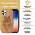 thumbnail image 7 of Case Yard Wooden Case Outside Soft TPU Silicone, Slim Fit Shockproof Wood Protective Phone Cover for Girls Boys Men and Women, Supports Wireless Charging Owl 4 Design case for iPhone-12/12-Pro, 7 of 7